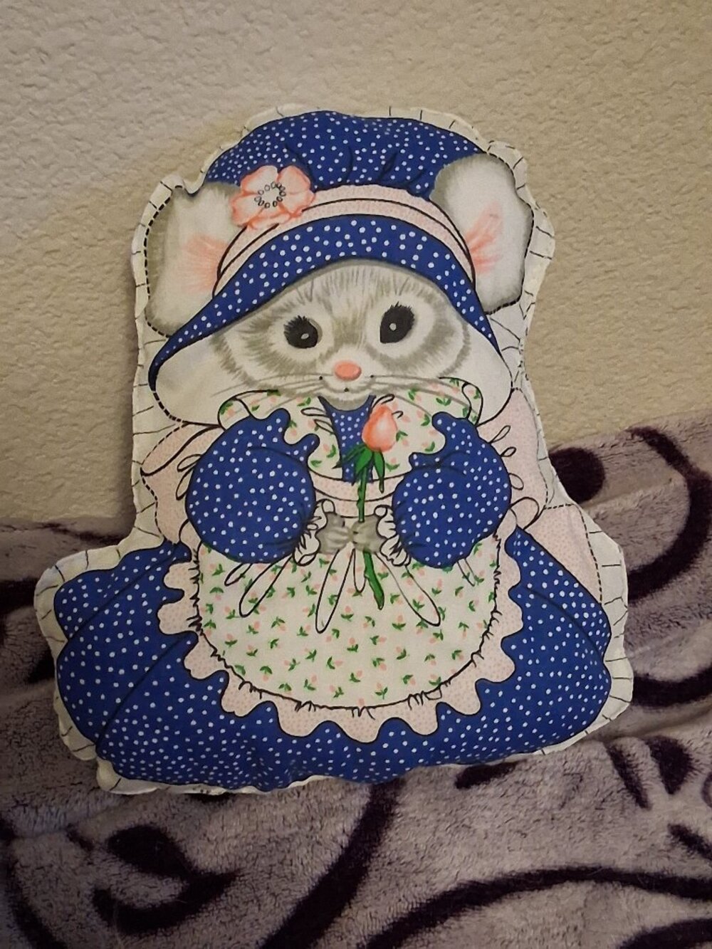 Country Cutie Mouse Cut & Sew Fabric Panel pillow Springs Mills cottagecore